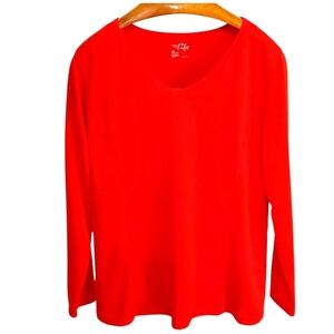 Made for Life Red Workout Shirt XXL Long Sleeves EUC